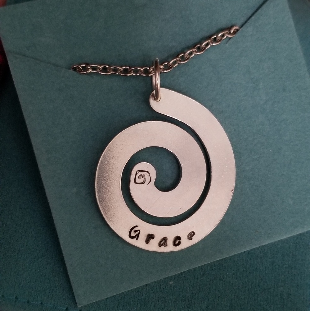 Stainless steel swirl Grace Necklace